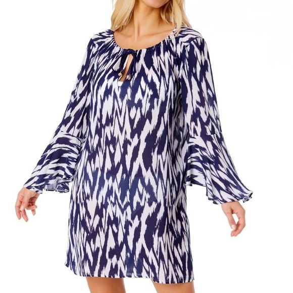 Anne Cole Limited Edition Women's Swim Cover-Up Navy & White Patterned XS/Small - Picture 2 of 11